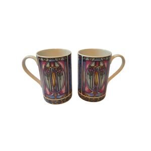 Set of 2 Vintage Dunoon Scotland Stoneware Mackintosh Coffee Tea Mugs